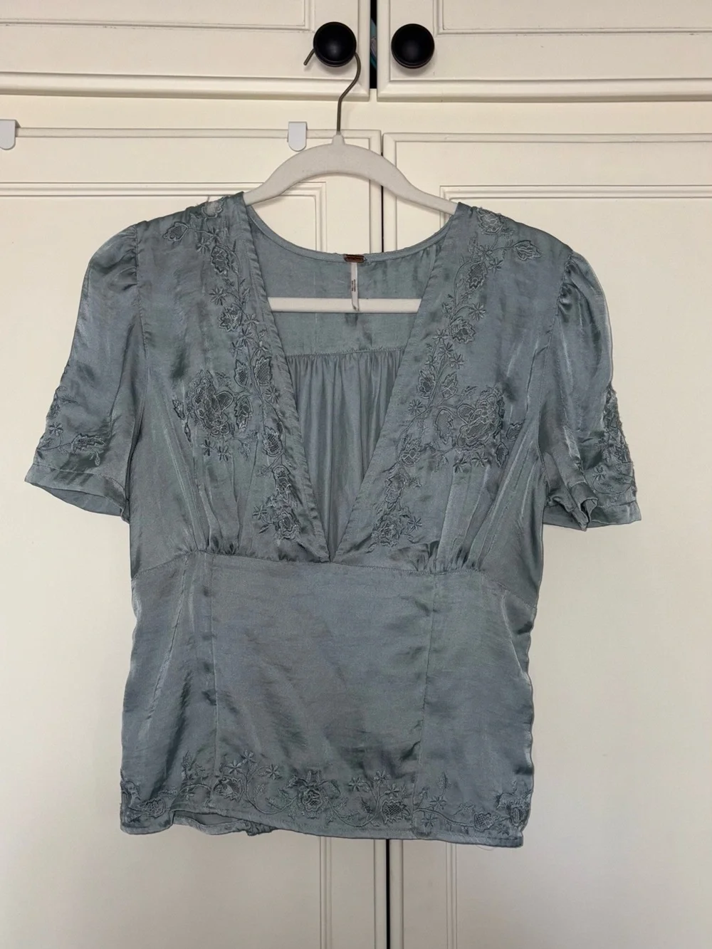 Free People Amor Amor Blouse, M, Blue